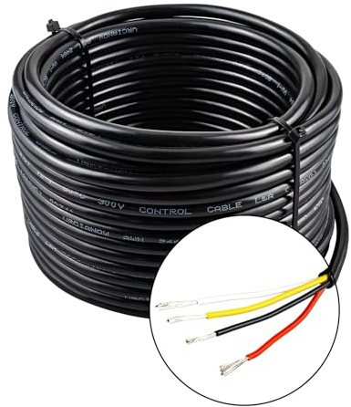 urcianow 20AWG 15,24 Meter Elektrischer Draht 0,5 mm² 4 Leiter Elektrisches Kabel der Stärke 20 UL2464 Elektrischer Draht 20 AWG PVC-Schnur mit Litze Verzinnter Kupferdraht (20/4 AWG 15,24M)