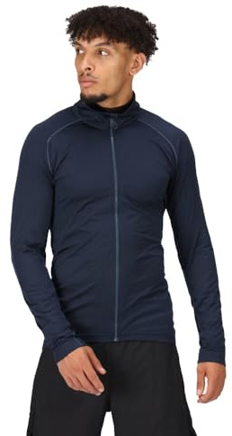 Regatta Professioneller Stretch-Mittelschicht-Pullover für Herren mit durchgehendem Reißverschluss, Navy, L