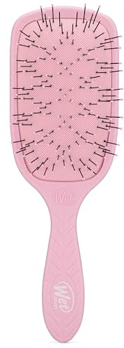 WetBrush Go Green Paddle Detangler for Thick Hair with Unique Cluster Patterns of Soft Intelliflex Bristles to Gently Separate the Thickest of Hair with Ease, Pink