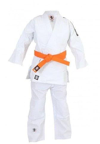 BUDOFIGHT Kimono de judo Super Initiation avec bandes blanc (160 cm)