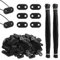 DBREAKS Set of 210 Privacy Screen Mounting Kit, Weatherproof Mounting Clips, Mounting Clips for Privacy Screen Mats, with 105 Attachments PVC Platelet Wire Cable Ties for Garden, Lawn (Black)