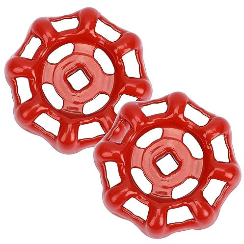 2 Stück Metall Wasserrohr Ventil 6 x 6 mm - Handrad Kugelhahn Eisen - Wasserhahn Griff Rot - Absperrventil Ersatz
