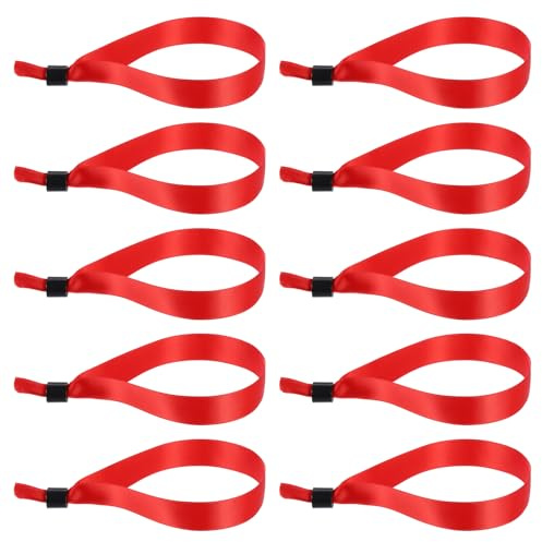 PATIKIL 100Pcs Bracelets de Poignet en Tissu Jetables Réglables pour Événements, Rouge