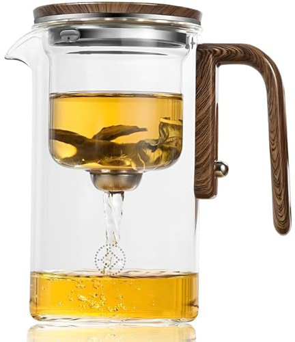 CFGYHN Enchantea Teapot, Harmony Pot, Luva Artisan Tea Infuser, Magic Tea Pot with Strainer, 520ml No-cups
