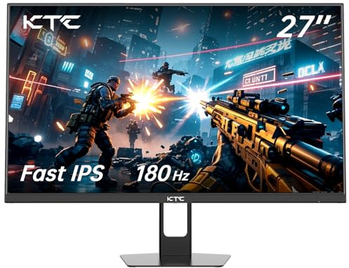 KTC Gaming Monitor 27 inch 180hz 1ms | Fast IPS Screen 1080p Monitor|2 x HDMI 2.0 &1 x Display Port 1.4 | Support Freesync and Wall Mount | 108% sRGB with HDR 10