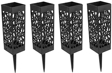 Portes de Flores de tumbas Cementerio de plástico Gravas Grave Gravas Memoriales Black Gravas para jarrones de tumbas de tumbas, Decoraciones de tumbas 4 Piezas