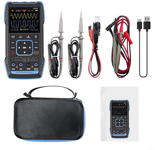 HOHOVYVY Handoszilloskop, 2C23T Upgrade 3 In 1 Oszilloskop Multimeter Signal Generator 50MHz Bandbreite(2C53T with P6100x2)