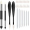 10pcs Sketch Wiper, Blending Pencil Blending Stumps with 20pcs Sponge Heads, Blending Sponge Pens and Sandpaper Pencil Sharpener Blending Sticks for Student Artists Sketch Detail Painting