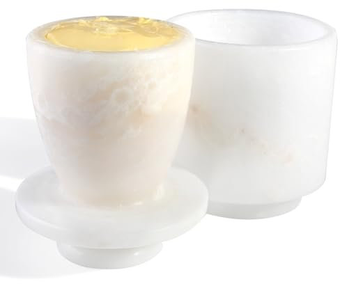 Koville Marble Butter Keeper White Handmade French Butter Holder For Kitchen Counter Decor, Stone Butter Dish Butter Container & Crock for Kitchen, Handmade Butter Crock For Spreadable Butter Ideal