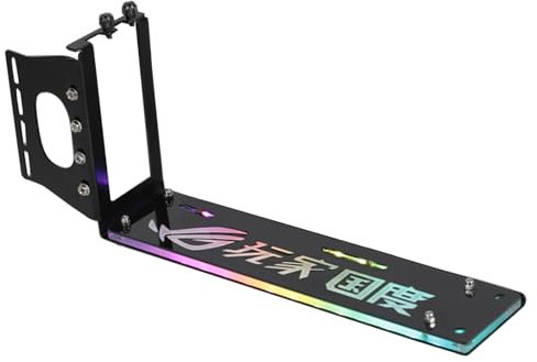 Rudiaoa Soporte vertical de GPU con ranuras PCI para tarjetas gráficas, soporte de instalación vertical, soporte de soporte/base ATXcase chasis para GPU con LED de 5 V