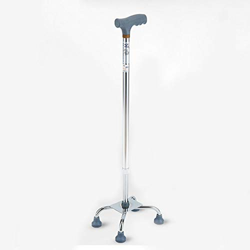 Wheelchair, Camminatore Regolabile Pieghevole Leggero Guida medicale, Vecchio Quattro Piedi accovacciata Accovacciata Mano Canna telescopica Antiscivolo Leggero ausilio per Camminare a quatt