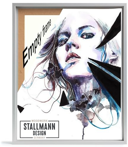 Stallmann Design Schattenfugenrahmen für Keilrahmen | 75x100 cm | alu | MDF Rahmen für Leinwände mit außergewöhnlicher Tiefenwirkung (40mm) | mit Montagezubehör | ohne Glas und Rückwand