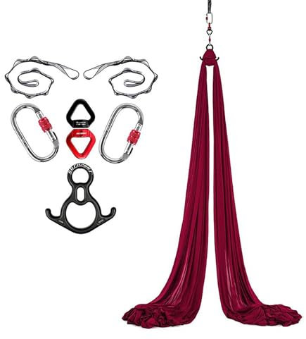 TUPOSTAR Aerial Yoga Hammock Premium Aerial Silk Yoga Swing for Antigravity Aerial Fitness, Inversion Exercises, Improve Flexibility and Core Strength,02,2.8 * 8m