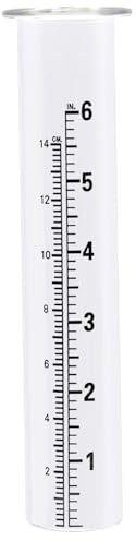 Jorzer Pluviomètre extérieur, 19,1 cm, résistant aux rayures et aux intempéries, tube de rechange en verre transparent avec échelle pour cour, jardin, terrasse
