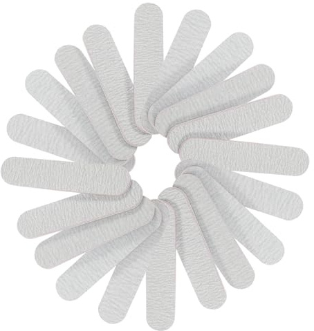 DEARMAMY 100 Stück Doppelseitige Kleine Nagelfeilen 9x2cm für Naturnägel und Acrylnägel Robustes Nagelfeilenwerkzeug für Maniküre Reisenagelfeilen mit Grauem Schleifpapier