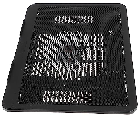 VILLCASE Support De Refroidissement pour Ordinateur Portable Silencieux 14 Pouces en Plastique, Bureau Ergonomique, Ventilation LED USB, Accessoires pour Ordinateur Portable Noir