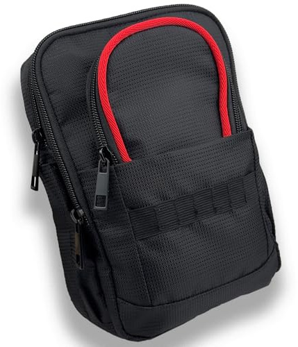 Taktische Golf-Wertsachen-Tasche mit Karabiner, wasserabweisend, Golftasche, Tasche für Gürtel, Wagen oder Rucksack, kompakte Golf-Zubehörtasche für Bälle, Tees, Handschuhe und EDC-Ausrüstung, Schwarz