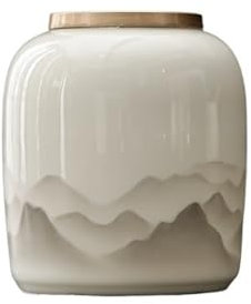 FAJNUZI2024 Lata de Té Recipiente pequeño de cerámica for té con Tapa sellada, Ideal for almacenar té, café, Frutos Secos, Hierbas, Especias y azúcar. Recipientes de Cocina