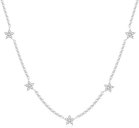 ALEXCRAFT 14K Gold Ketten Zirkonia Silber 925 Halsketten für Damen Frauen | Zirkonia Halskette ohne Anhänger Stapelbare Schlüsselbeinkette Damen Frauen Einzelne Halsketten 42cm Kette Schmuckgeschenke