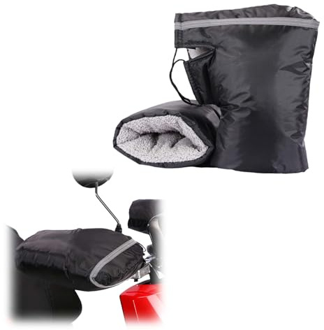 tintoke MotorradLenker Handschuhe,MotorradLenker Handschuhe Winter,Lenker Handschuhe Winter,Lenker Handshuhe Warm,Mit Reflektorstreifen, für Motorräder, Elektrofahrzeuge, Fahrräder etc. (schwarz)