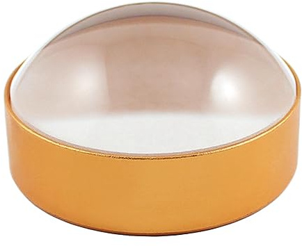 6X Reading Magnifier- Paperweight Reading Dome- Glass 60mm/2.4 Golden Round Desktop Gift Dome-