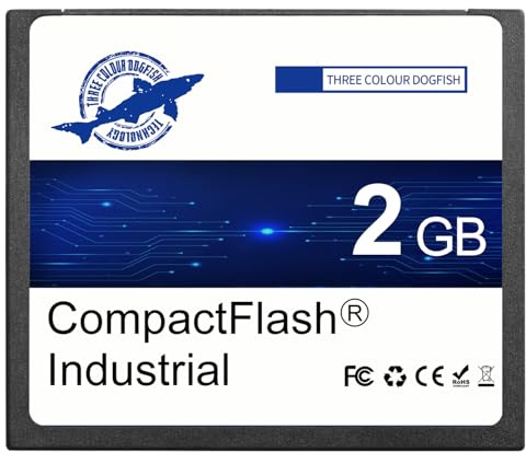 Dogfish Tarjeta de Memoria Compact Flash 2GB, Industrial CF Memory Card, para Cámaras Antiguas DSLR y Equipos Industriales
