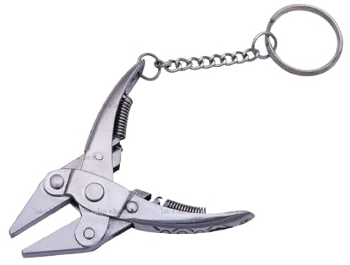 Mini Parallel Action Flat Nose Pliers Keychain, 7.6 cm/ 3, Workable Jewellery Tool