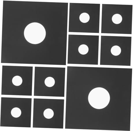TEHAUX Lot de 12 Pochettes D'album Vierges en Papier Kraft Noir pour Protection de Disques Vinyle 7 Pouces, Accessoires pour Tourne-disques, pour Rangement D'album Vinyle