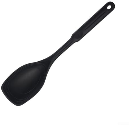 Gdfnmogo Espátula de silicona multiusos para cocinar, resistente al calor hasta 232.2 °C, herramienta de cocina flexible antiarañazos con escala de medición, compatible (negra)