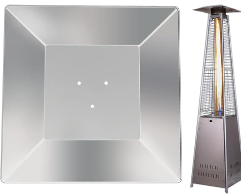 Cupola di ricambio per riscaldamento da terrazzo, deflettore termico a 4 lati, con 3 fori preforati, copertura per riscaldamento rapido del patio, stabile deflettore termico per il risparmio