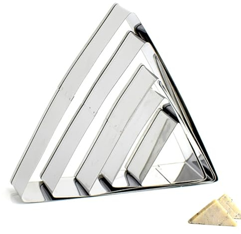Triangle Cookie Cutter Set Scone Cutters Assorted Sizes Stainless Steel 5 Pcs Geometric Baking Pastry Cookie Cutters Molding for Fondant Donut Baking DIY Cake
