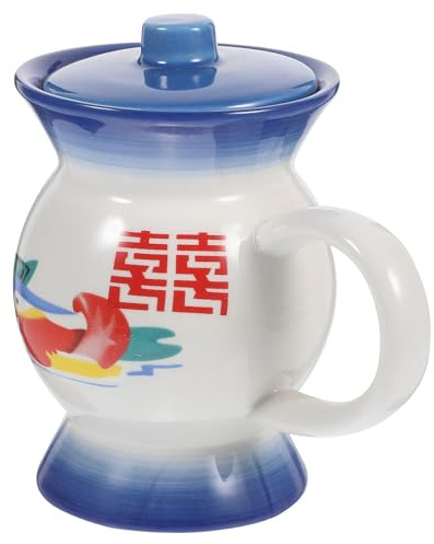 Tofficu Juego de 2 Tazas de Cerámica Vintage Azul, Taza de Estilo Antiguo para Café y Té, Resistente al Desgaste, Adecuado para Casa, Picnic y Uso Diario