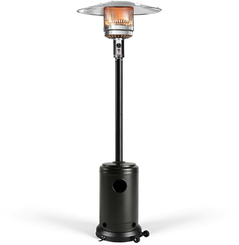 MAJARO 50,000 BTU Outdoor Propane Patio Heater with Wheels – Durable Powder-Coated Steel Gas Heater with Easy Ignition & Safety Shut-Off for Patio, Backyard, Garden, Restaurant