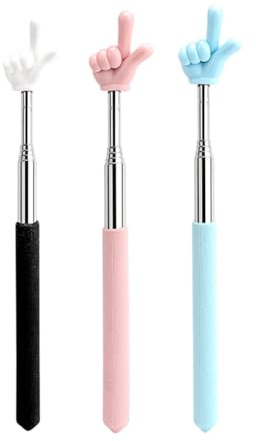 QUILSTM Mini punteros telescópicos de enseñanza de Acero Inoxidable con Forma de Dedo, útiles para el Profesor, Agarre cómodo, fácil de Llevar, Bastones telescópicos de