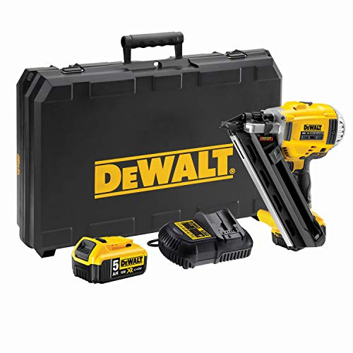 Dewalt DCN692P2-QW Clavadora de estructuras sin escobillas XR 18V 2 velocidades con 2 baterías Li-Ion 5, amarillo