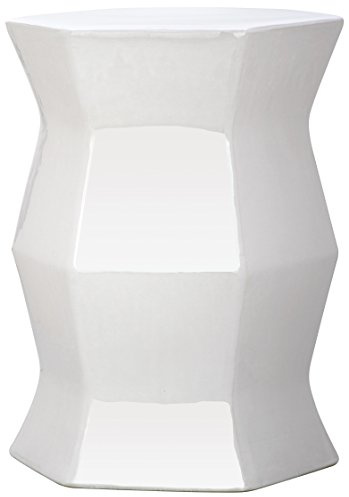 Safavieh Modern Hexagon Ceramic Decorative Garden Stool, White