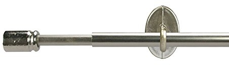 WR-Design Scheibengardinenstange Vitrage Stange Farbe Edelstahl Optik - 60-140 cm ausziehbar - Montage ohne zu Bohren (80-140 cm)