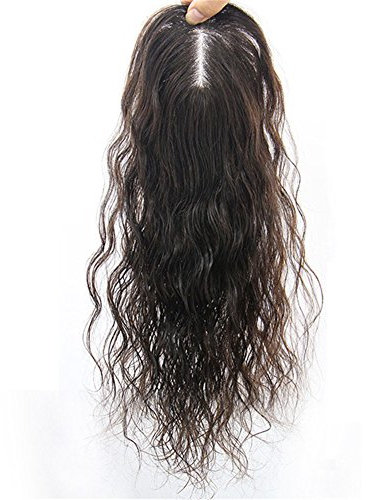 Remeehi Toupet di riccioli soffici con clip in capelli umani Parrucchino toupet per infoltire la corona dei capelli per donne con capelli da infoltire