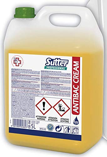 Deter Center Sutter Antibac Cream Sapone lavamani disinfettante in Crema Registrazione Ministero della Salute N°19859 Disinfettante Igienizzante Antibatterico Anti Virus - Cartone 4 taniche da lt.5