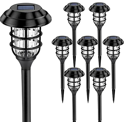 SOLPEX Solar Lights for Outside, Solar Outdoor Pathway Garden Lights Waterproof, Solar Powered Landscape Lighting for Yard, Garden, Pathway, Patio, Porch, Walkway, Driveway, 8 Pack(Cold White)