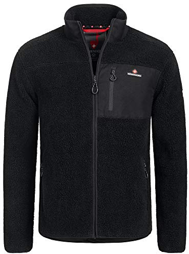 Höhenhorn Birkkar - Giacca invernale da uomo in pile Teddy, foderata, Nero , M