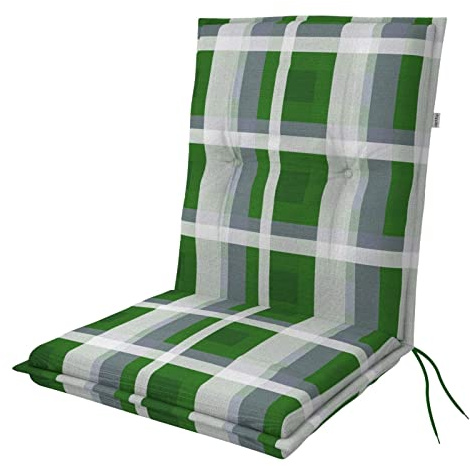 Doppler Niederlehner-Auflage Living, Gartenstuhl-Polster 100x48x6 cm | Sitzauflage Gartenstuhl mit niedriger Lehne, 6cm dickes Sitzpolster mit Bändern, Baumwoll-Polyester-Mix, Made in Europe