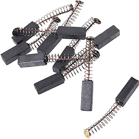 TOPPROS 10 escobillas de carbón con cables de alambre y resortes de cepillo conectados de 19 mm x 7 mm x 6 mm para motor eléctrico genérico
