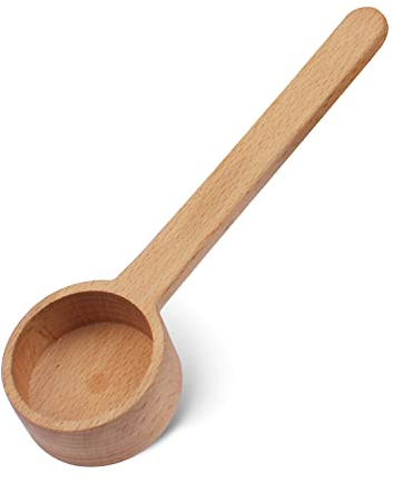 Kaffeedosierlöffel, Mess Löffel, Kaffeelöffel aus Holz, Cafe Messlöffel 15g, 25ml (Buche - Langen Griff)