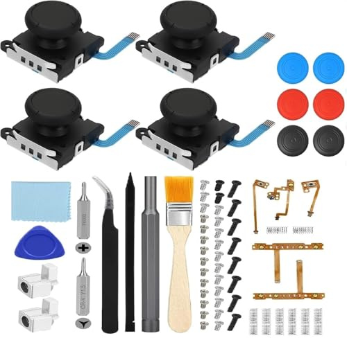 EEEKit Reparaturwerkzeuge für Nintendo Switch, 68 in 1 Joy-Con Reparaturteile, Analog Joystick Ersatz für Switch, Schraubendreher Öffnungswerkzeugset für NS