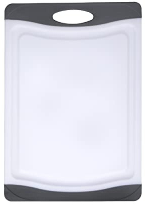 MasterClass Anti-Microbial Non-Slip Chopping Board, 36.8 x 24.5cm, White