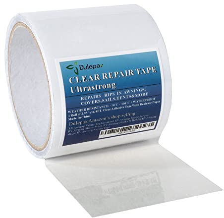 Dulepax Zelt Reparaturband Wohnmobil Markisen Reparatur-Kit Reparatur-Set Transparentes Planenreparaturband Dichtungsband 7,5 cm x 5 m