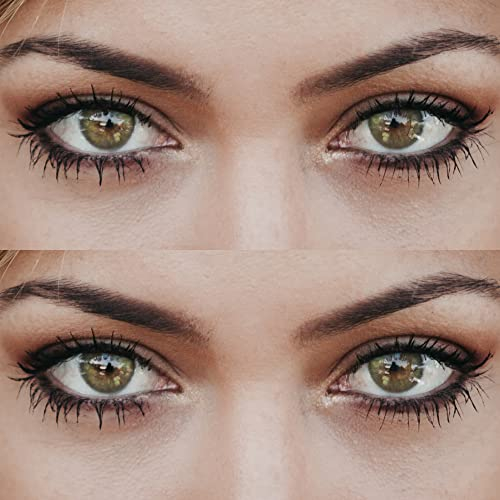 GLAMLENS Lenti a contatto colorate verdi New York Green - mensili - con porta lenti a contatto - verde naturali in silicone idrogel - 2 pezzi - senza correzione 0.00 diottrie lente a contatto