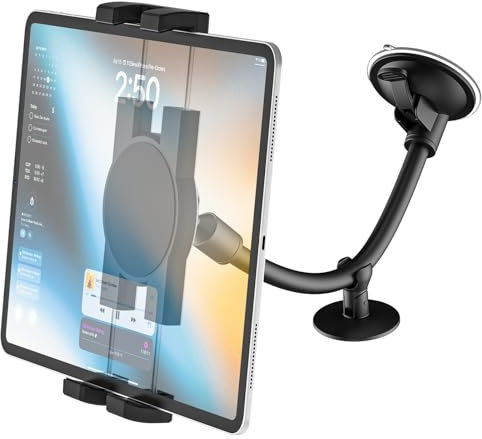 Phichy PKW/LKW Windschutzscheibe Tablet Halterung Auto für 4,7-13 Zoll iPad, Schwanenhals Long Arm Armaturenbrett Saugnapf Tablethalterungen Auto für iPad Pro/Air/Mini, Galaxy Tab, Fire HD,iPhone