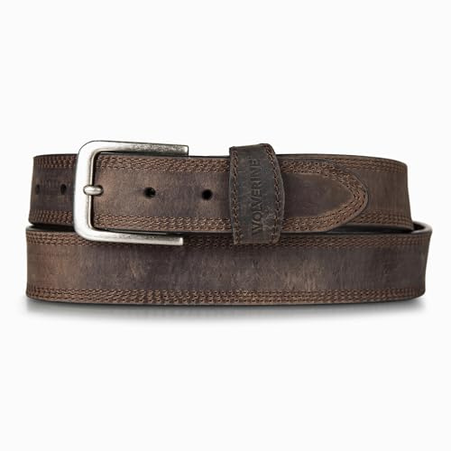 Wolverine Men Boot Leather Work Belt, Rugged-Brown, 40